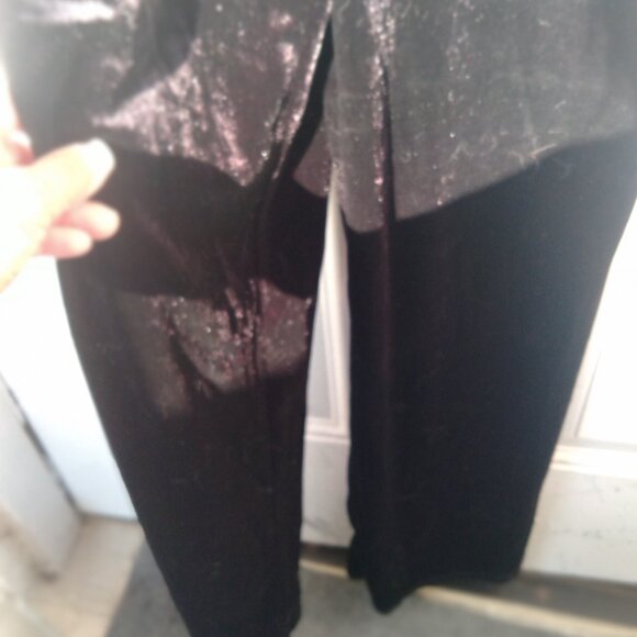 DIVIDED BLACK VELOUR JUMPSUIT SIZE M MEDIUM NEW WITH TAGS SHORT SLEEVES HALF-ZIP - Picture 8 of 15